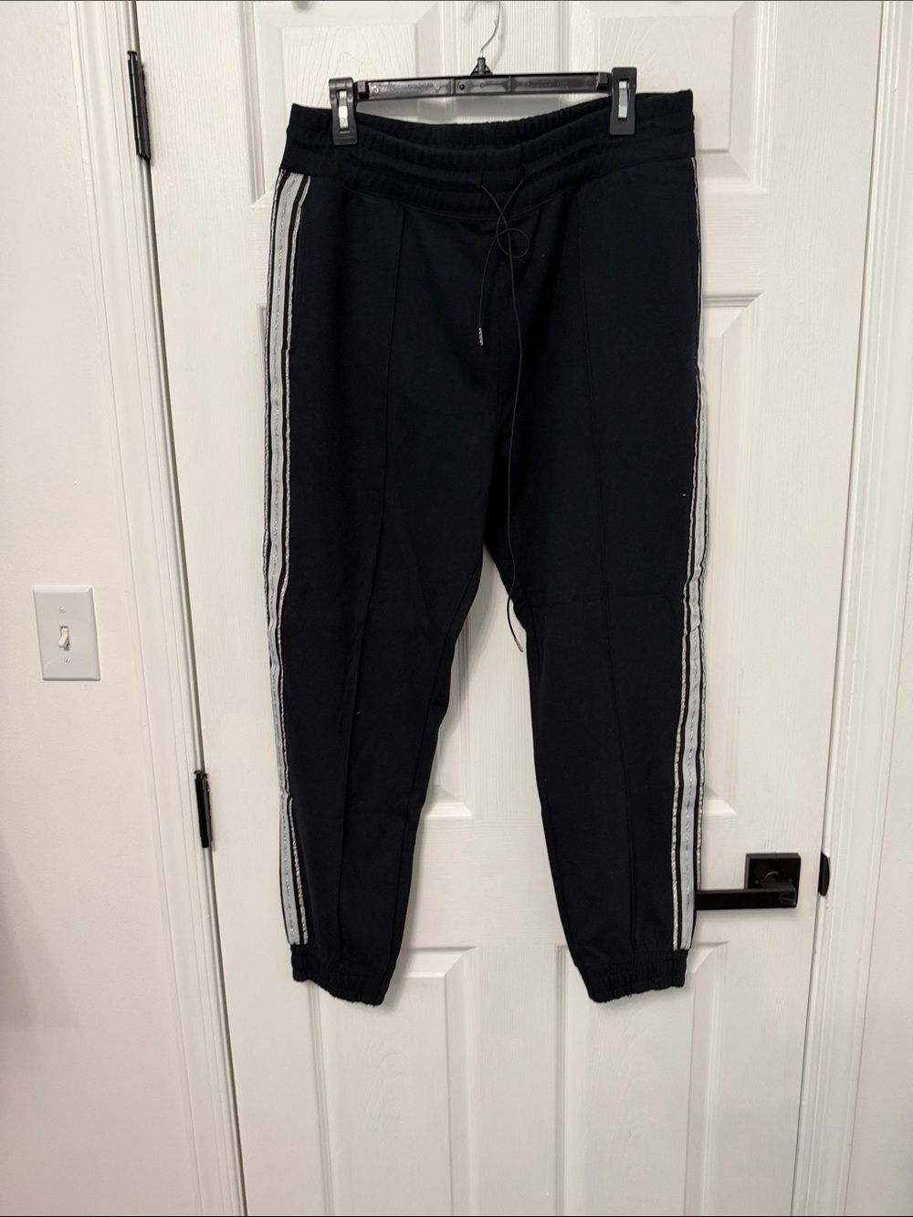 Men’s Black Jogger Pants with Side Stripes